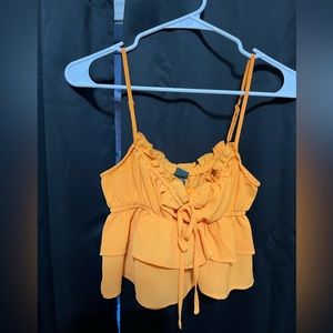 women’s cropped orange tank